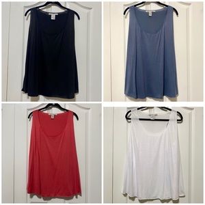 American Rag Plus Size Sleeveless Racerback Tank Top 2x (4 tank tops)